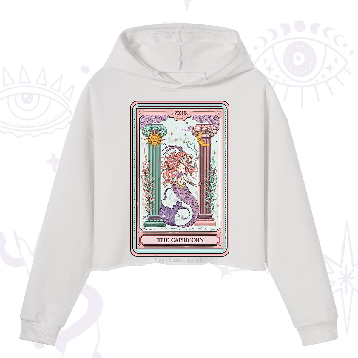 Purplehecate The Capricorn Goddess Tarot Crop Hoodie