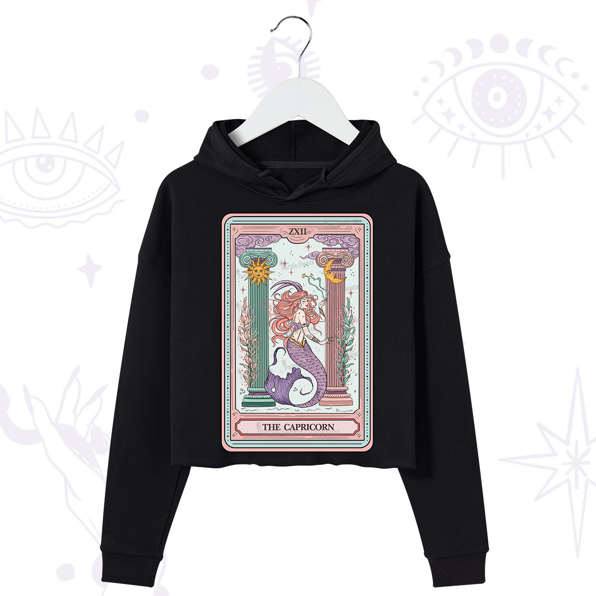 Purplehecate The Capricorn Goddess Tarot Crop Hoodie
