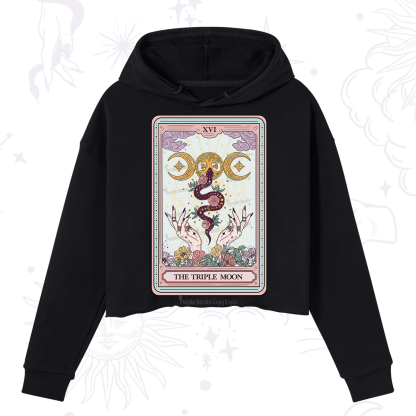 Purplehecate The Triple Moon Tarot Crop Hoodie