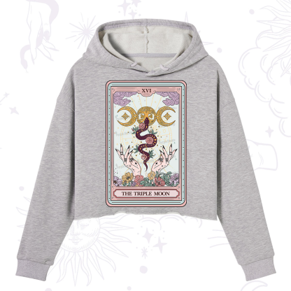 Purplehecate The Triple Moon Tarot Crop Hoodie