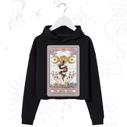 Purplehecate The Triple Moon Tarot Crop Hoodie