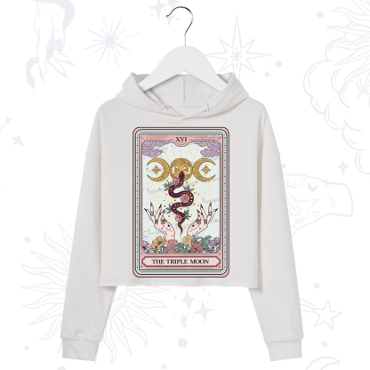 Purplehecate The Triple Moon Tarot Crop Hoodie