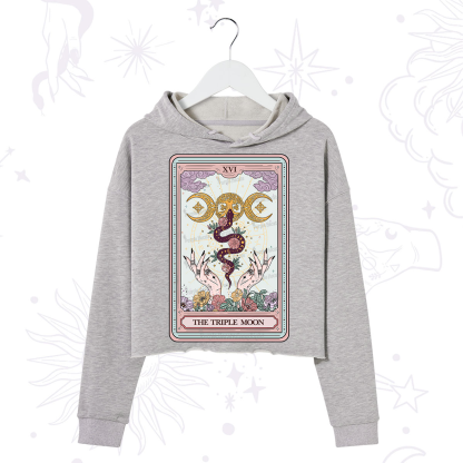 Purplehecate The Triple Moon Tarot Crop Hoodie
