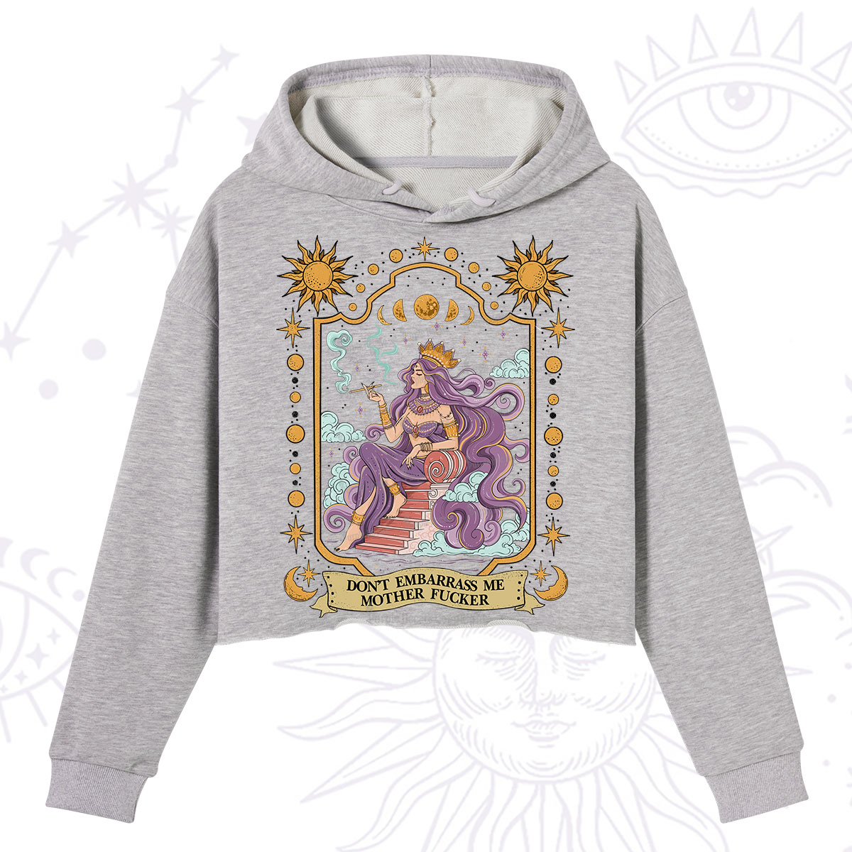 Purplehecate Don't Embarrass Me Mother Fucker Crop Hoodie
