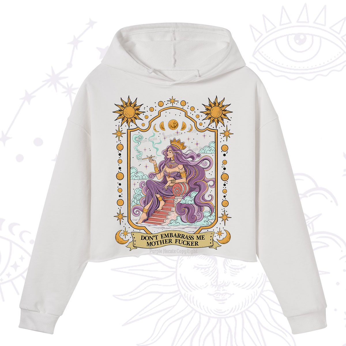 Purplehecate Don't Embarrass Me Mother Fucker Crop Hoodie