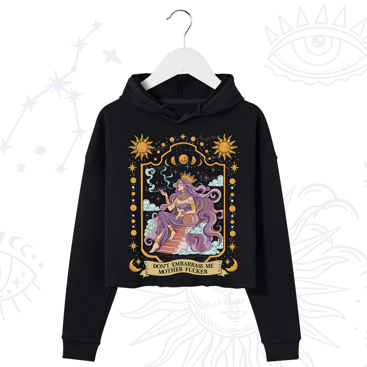 Purplehecate Don't Embarrass Me Mother Fucker Crop Hoodie
