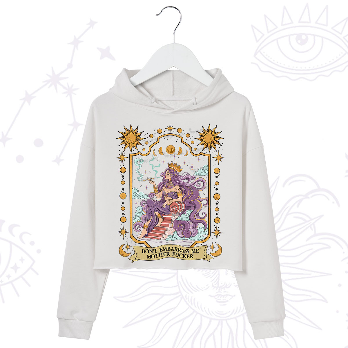 Purplehecate Don't Embarrass Me Mother Fucker Crop Hoodie