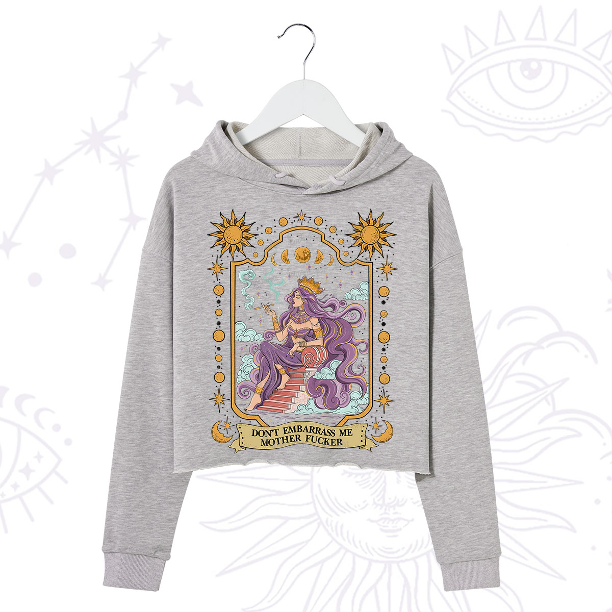 Purplehecate Don't Embarrass Me Mother Fucker Crop Hoodie