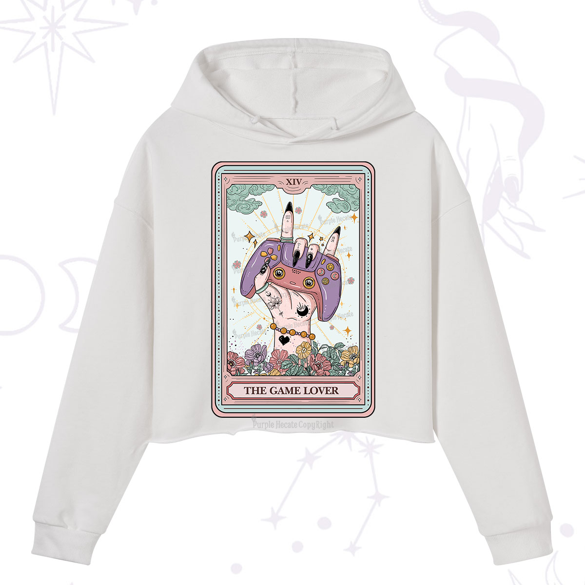 Purplehecate The Game Lover Tarot Crop Hoodie