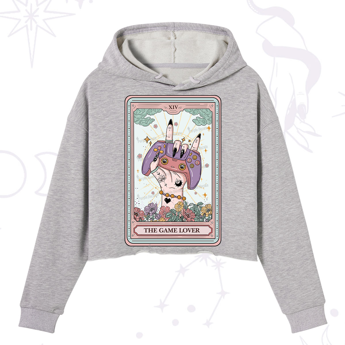 Purplehecate The Game Lover Tarot Crop Hoodie