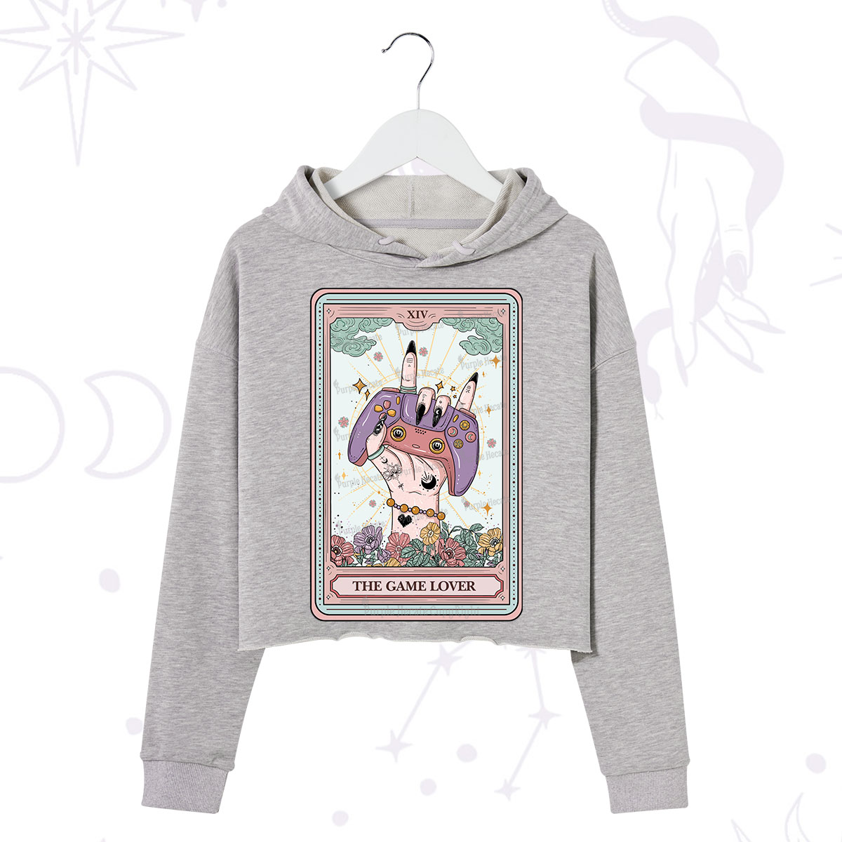 Purplehecate The Game Lover Tarot Crop Hoodie