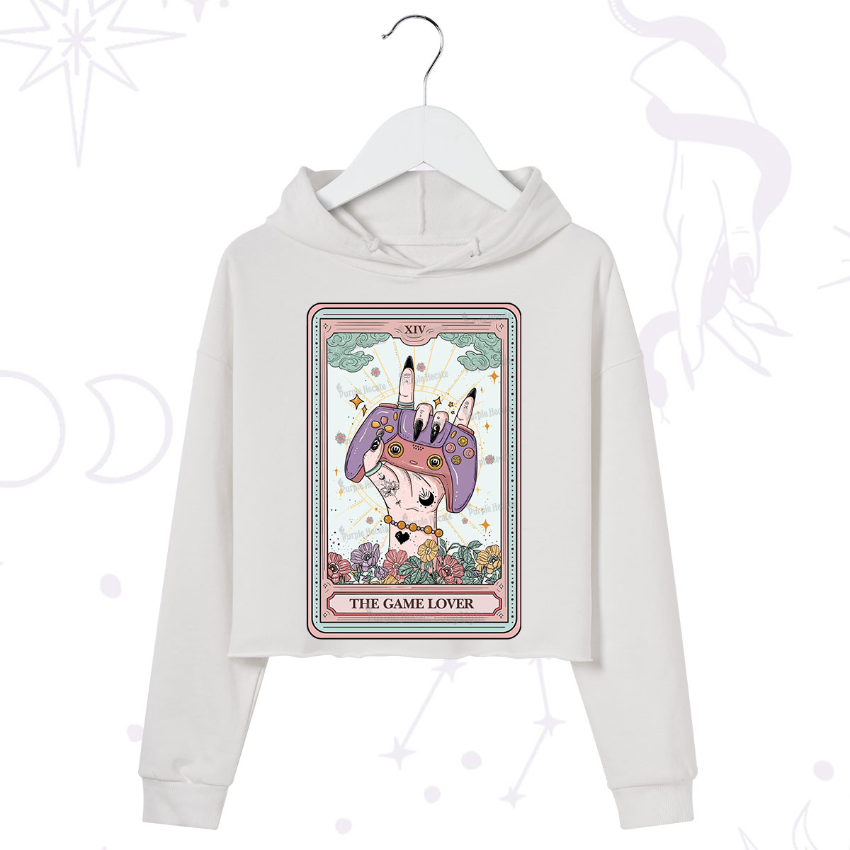 Purplehecate The Game Lover Tarot Crop Hoodie