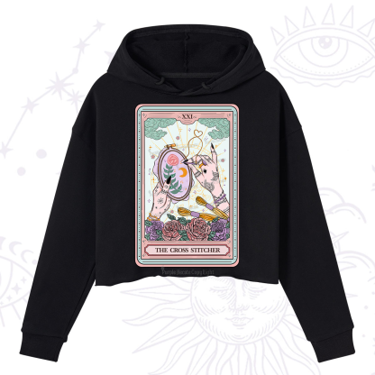 Purplehecate The Cross Stitcher Tarot Crop Hoodie