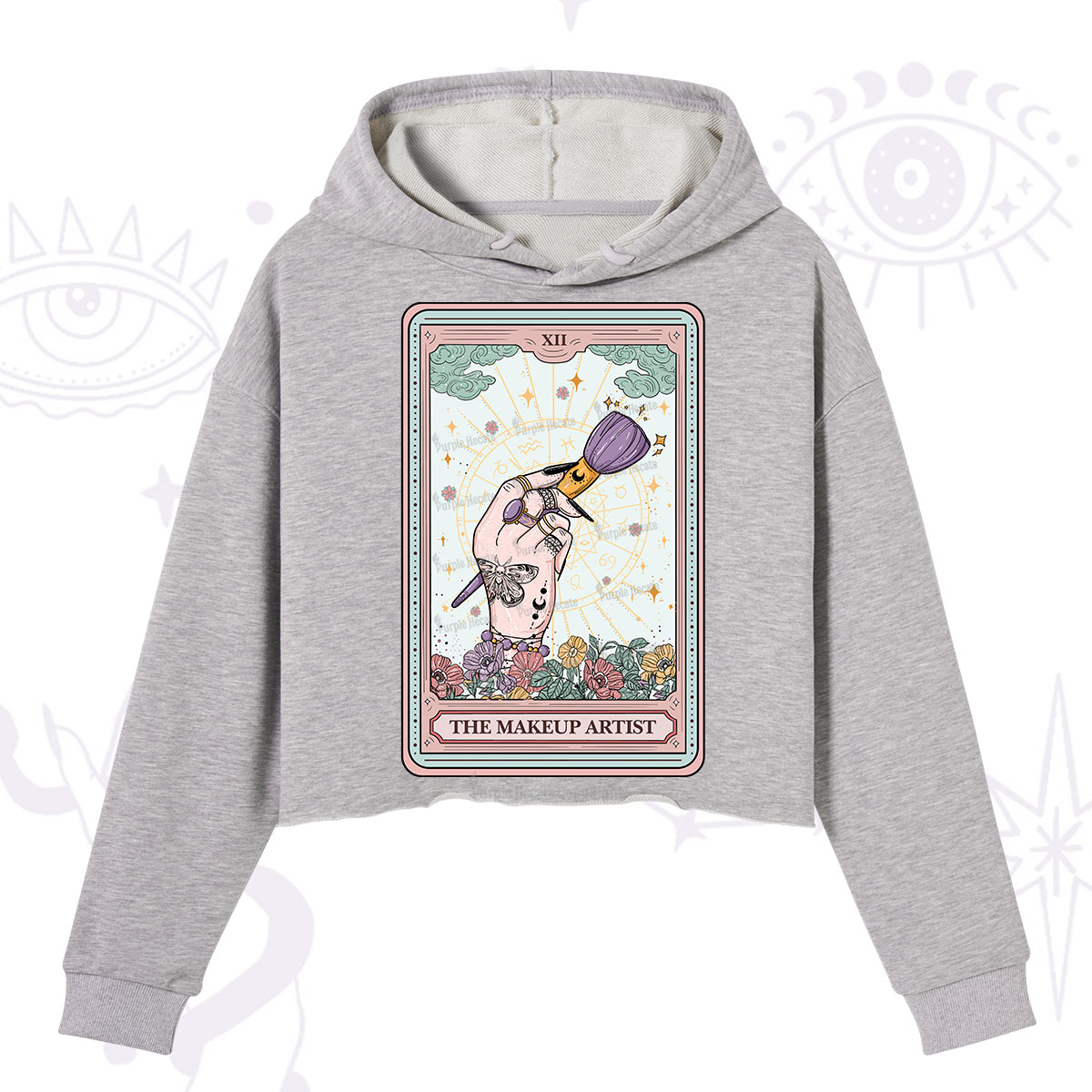 Purplehecate The Makeup Artist Tarot Crop Hoodie