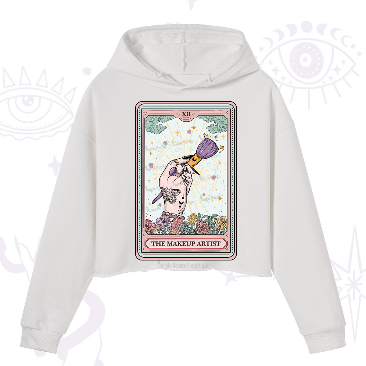 Purplehecate The Makeup Artist Tarot Crop Hoodie