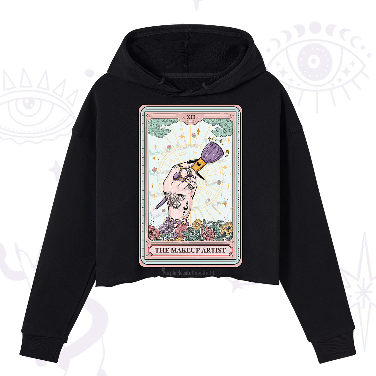 Purplehecate The Makeup Artist Tarot Crop Hoodie