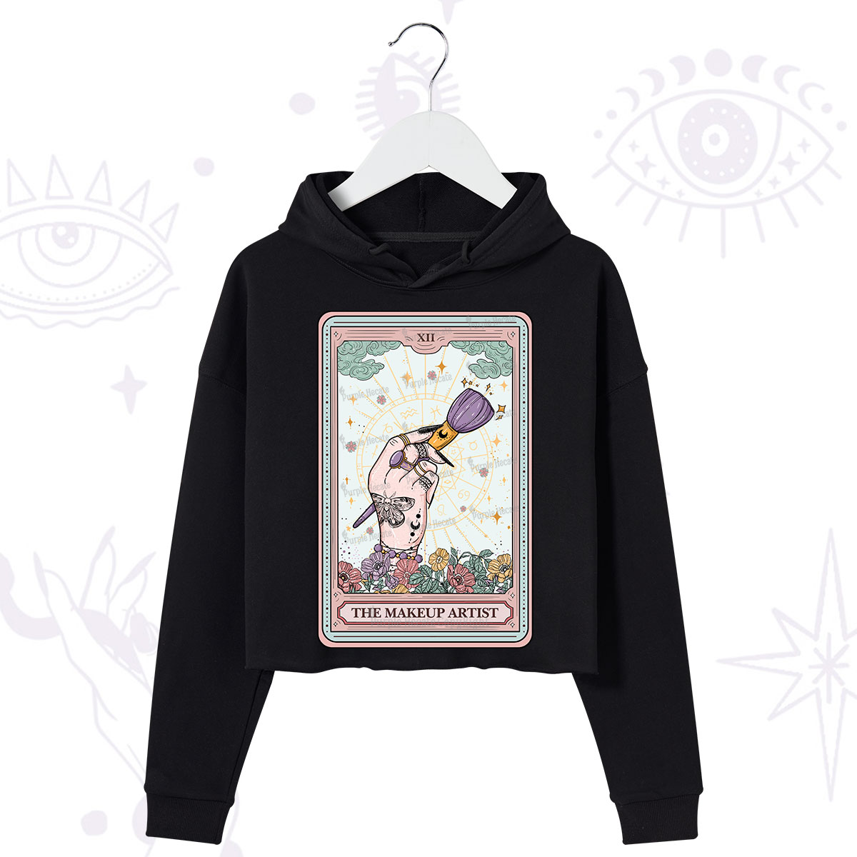 Purplehecate The Makeup Artist Tarot Crop Hoodie
