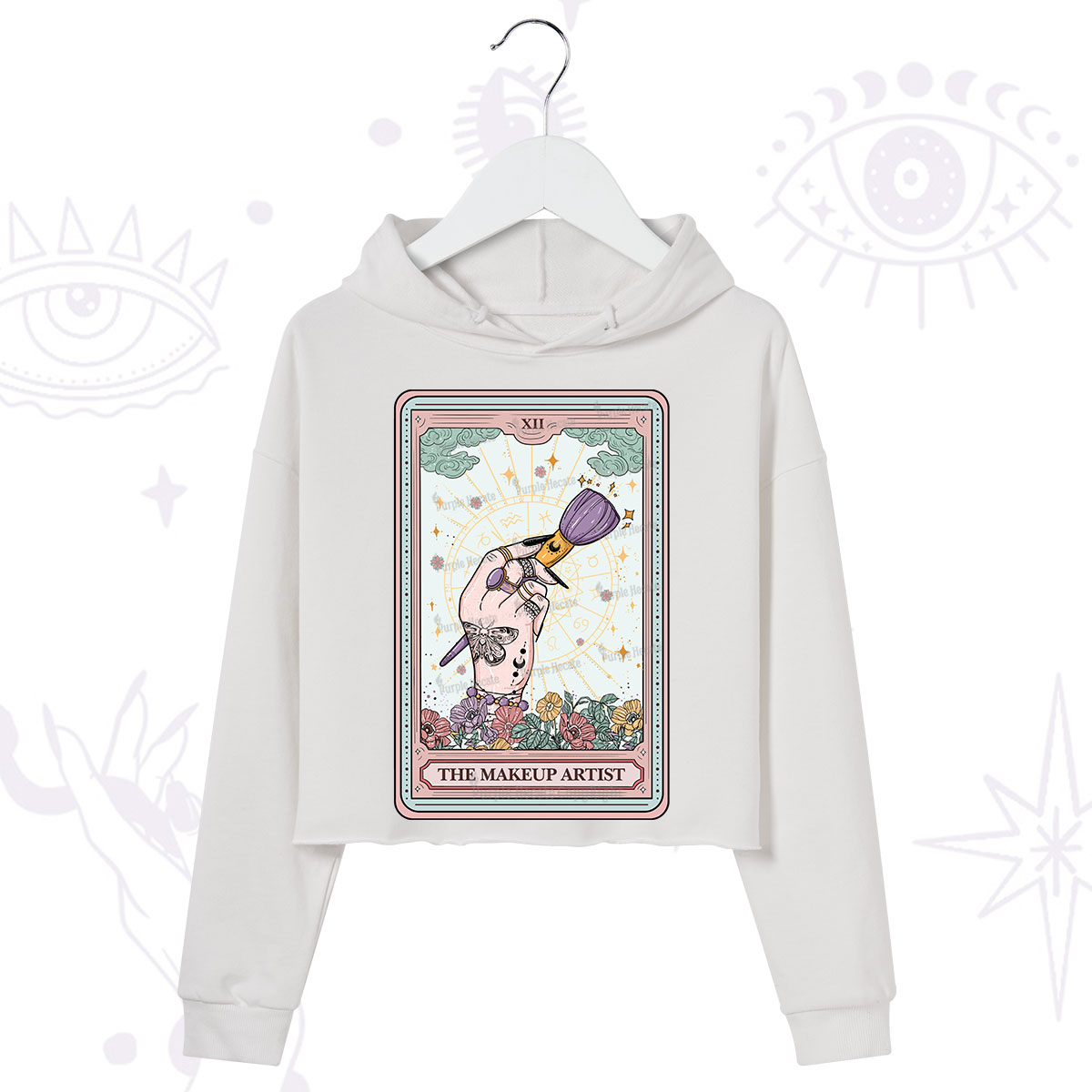 Purplehecate The Makeup Artist Tarot Crop Hoodie