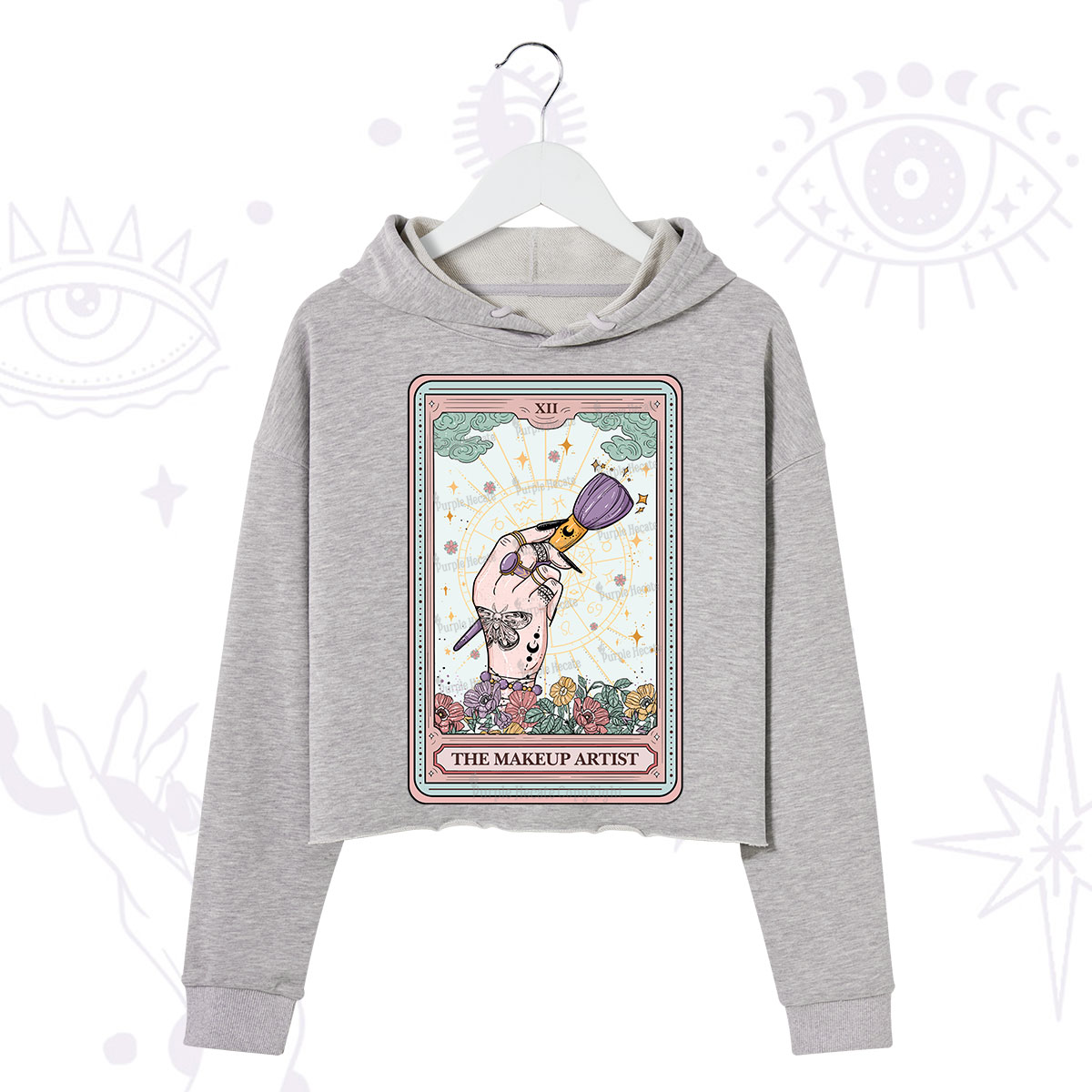 Purplehecate The Makeup Artist Tarot Crop Hoodie
