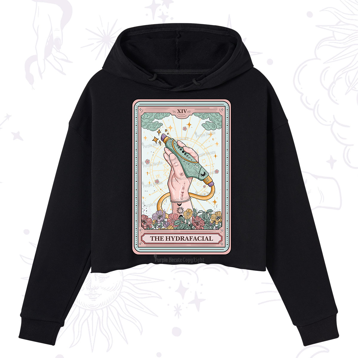 Purplehecate The Hydrafacial Tarot Crop Hoodie