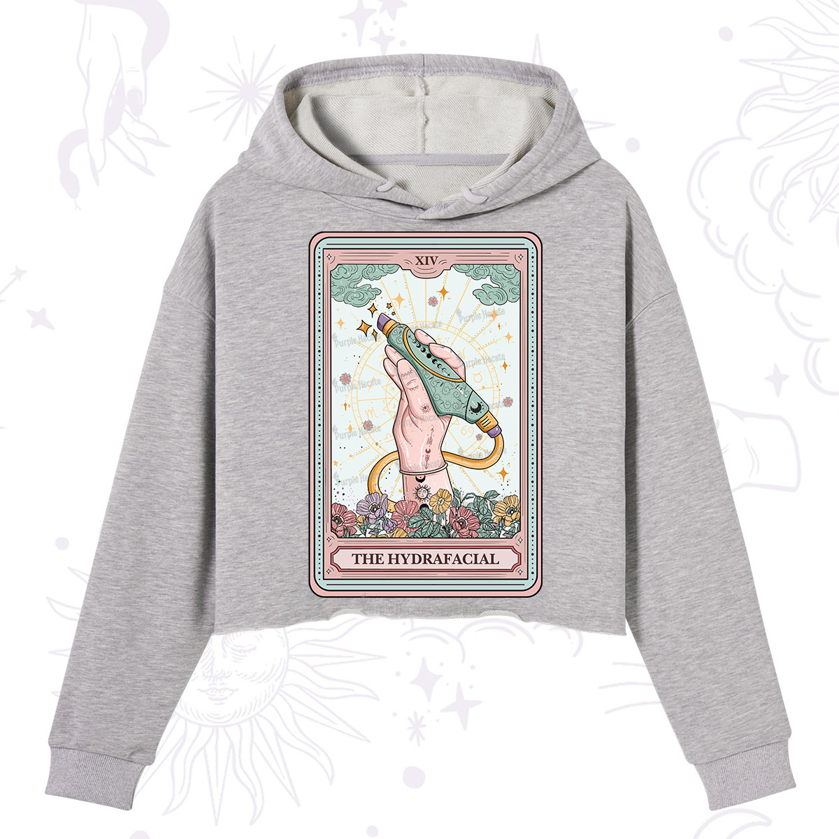 Purplehecate The Hydrafacial Tarot Crop Hoodie