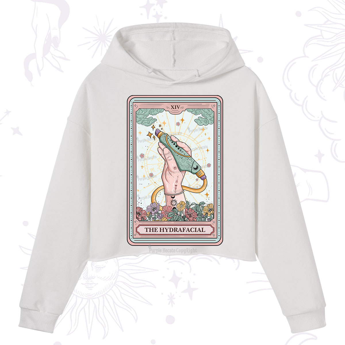 Purplehecate The Hydrafacial Tarot Crop Hoodie