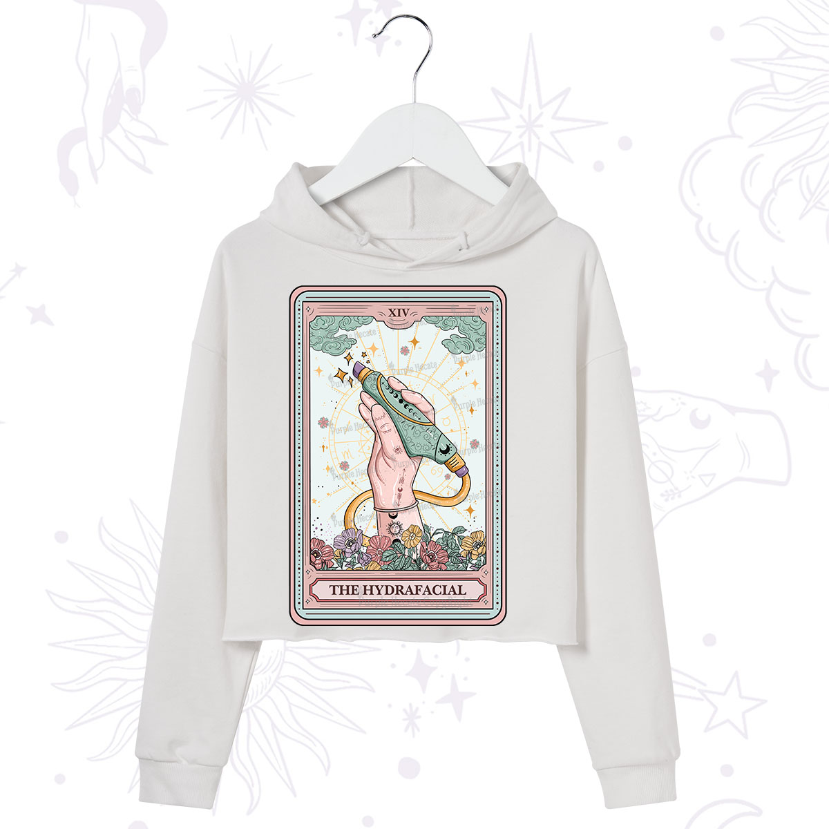 Purplehecate The Hydrafacial Tarot Crop Hoodie