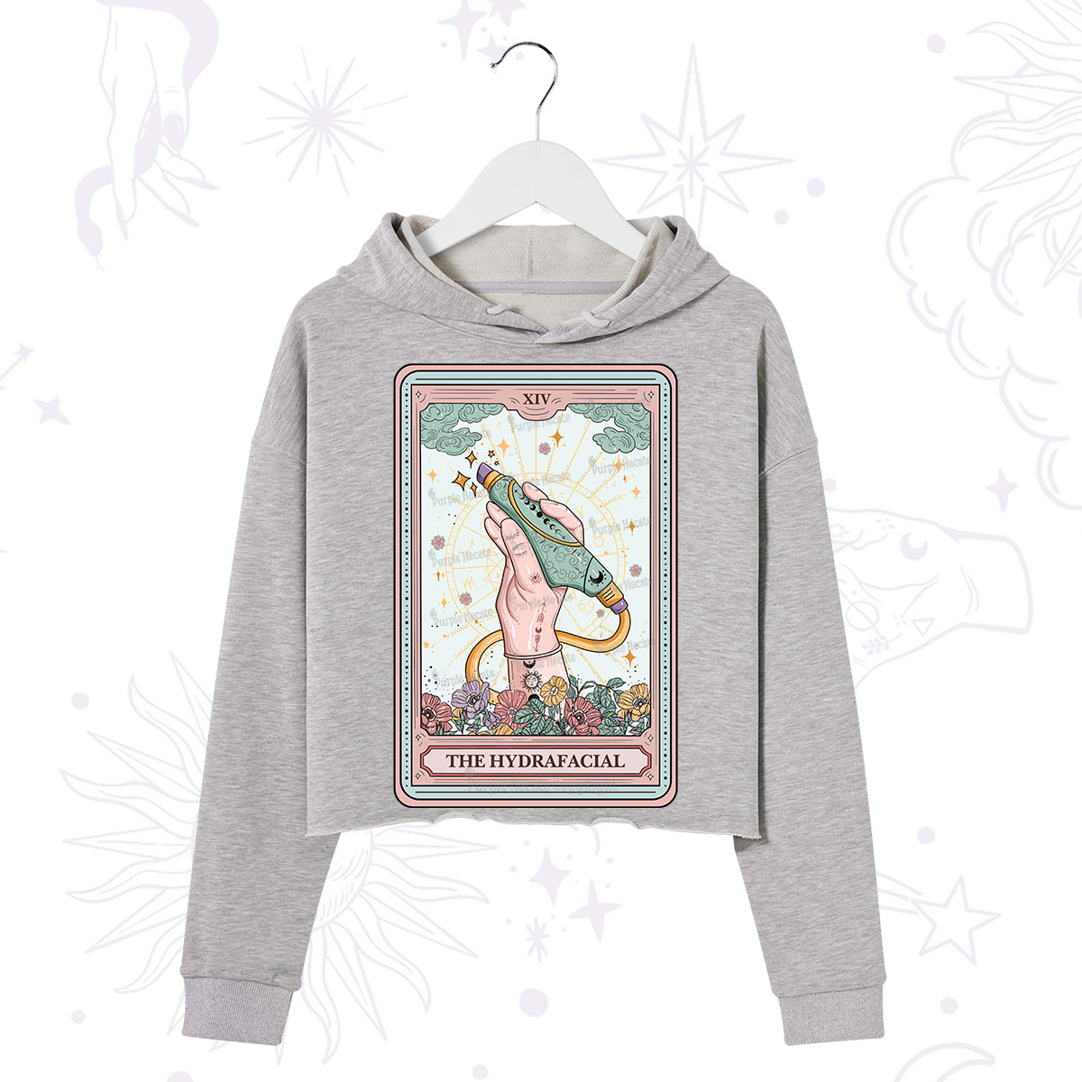 Purplehecate The Hydrafacial Tarot Crop Hoodie