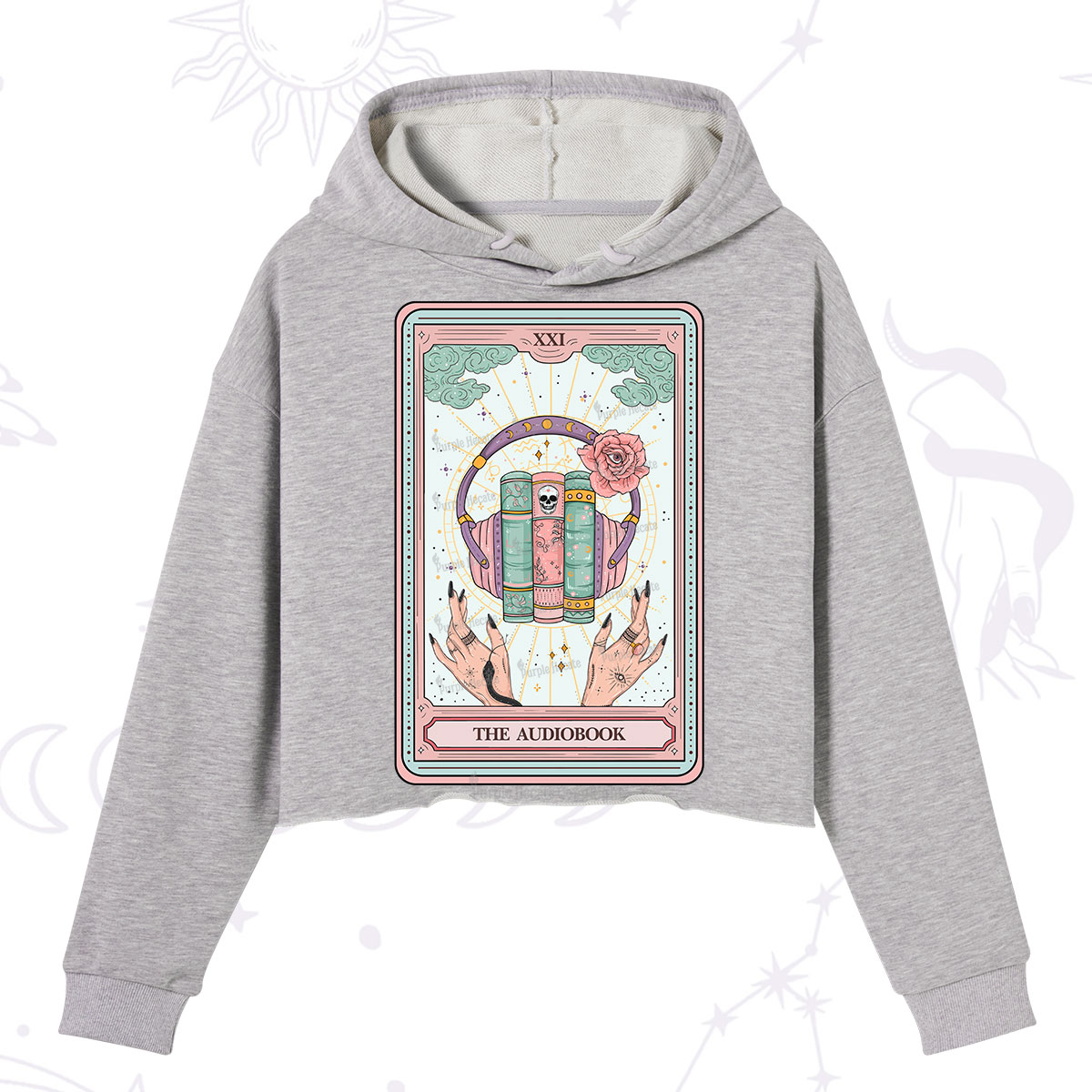 Purplehecate The Audiobook Tarot Crop Hoodie