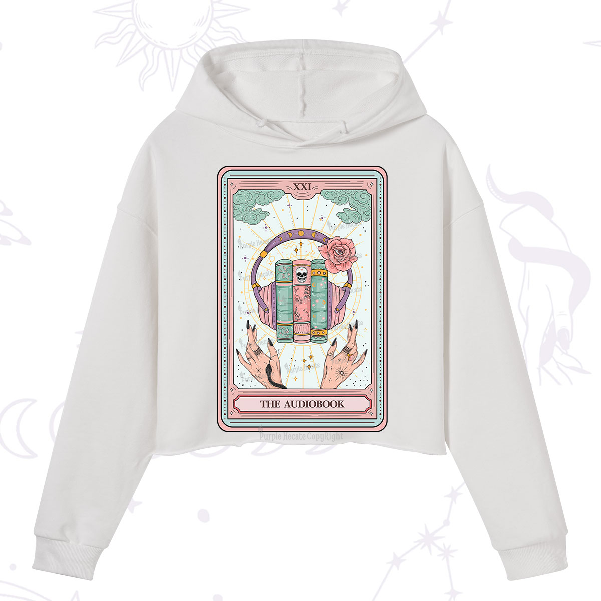 Purplehecate The Audiobook Tarot Crop Hoodie