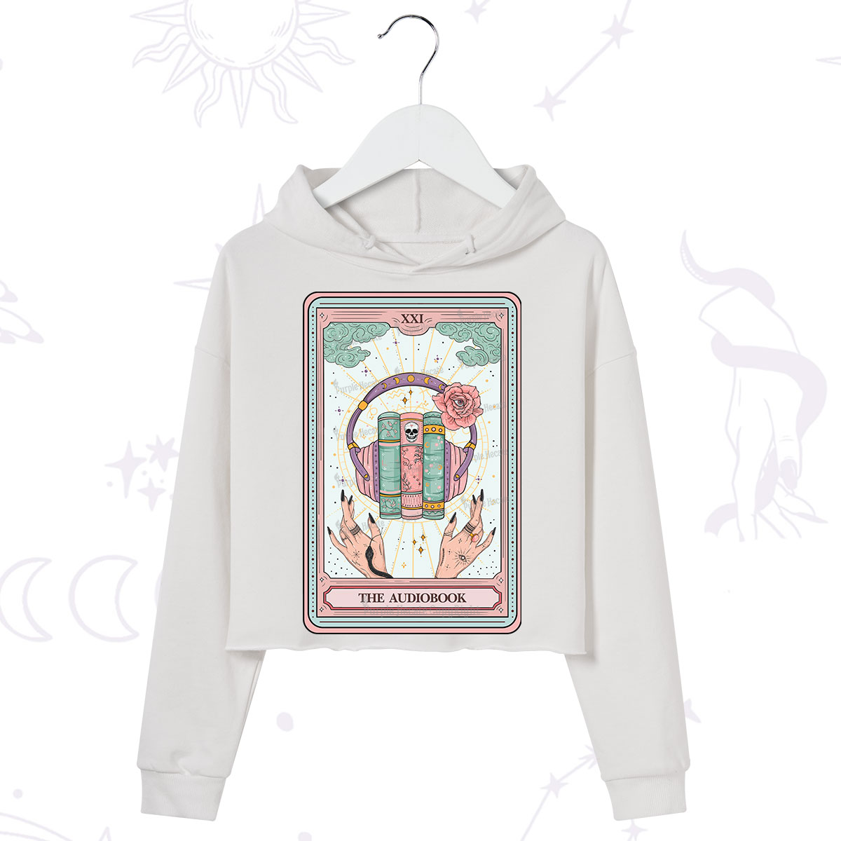 Purplehecate The Audiobook Tarot Crop Hoodie