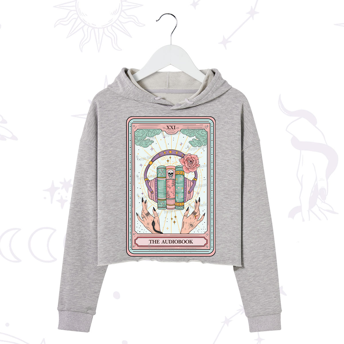 Purplehecate The Audiobook Tarot Crop Hoodie