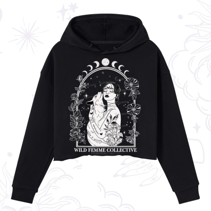 Purplehecate Wild Femme Collective Crop Hoodie