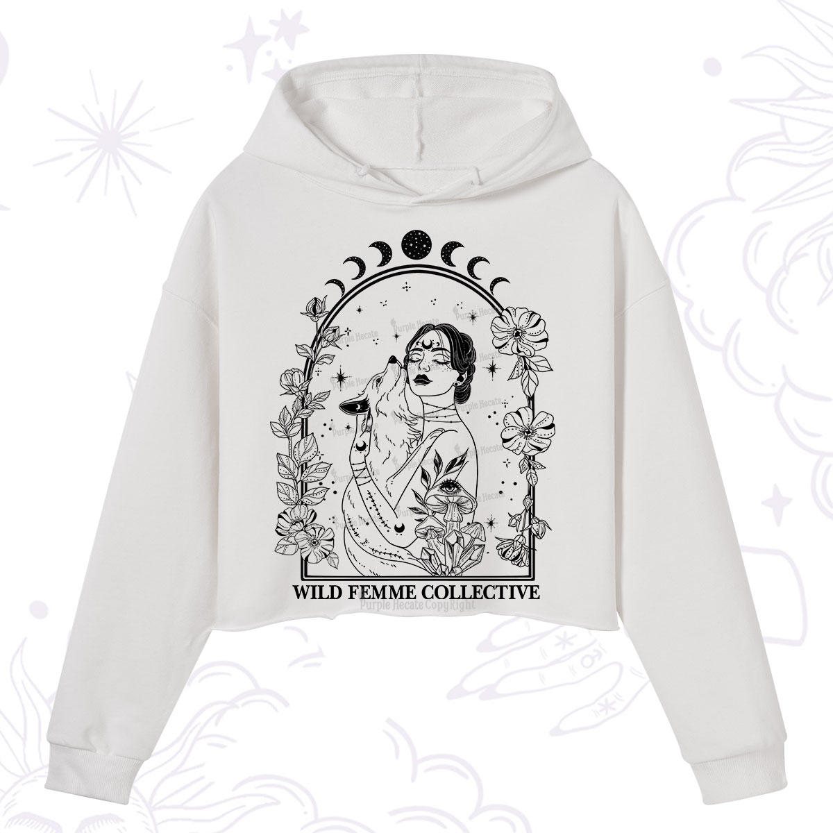 Purplehecate Wild Femme Collective Crop Hoodie