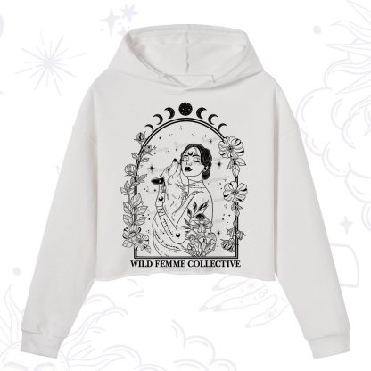 Purplehecate Wild Femme Collective Crop Hoodie