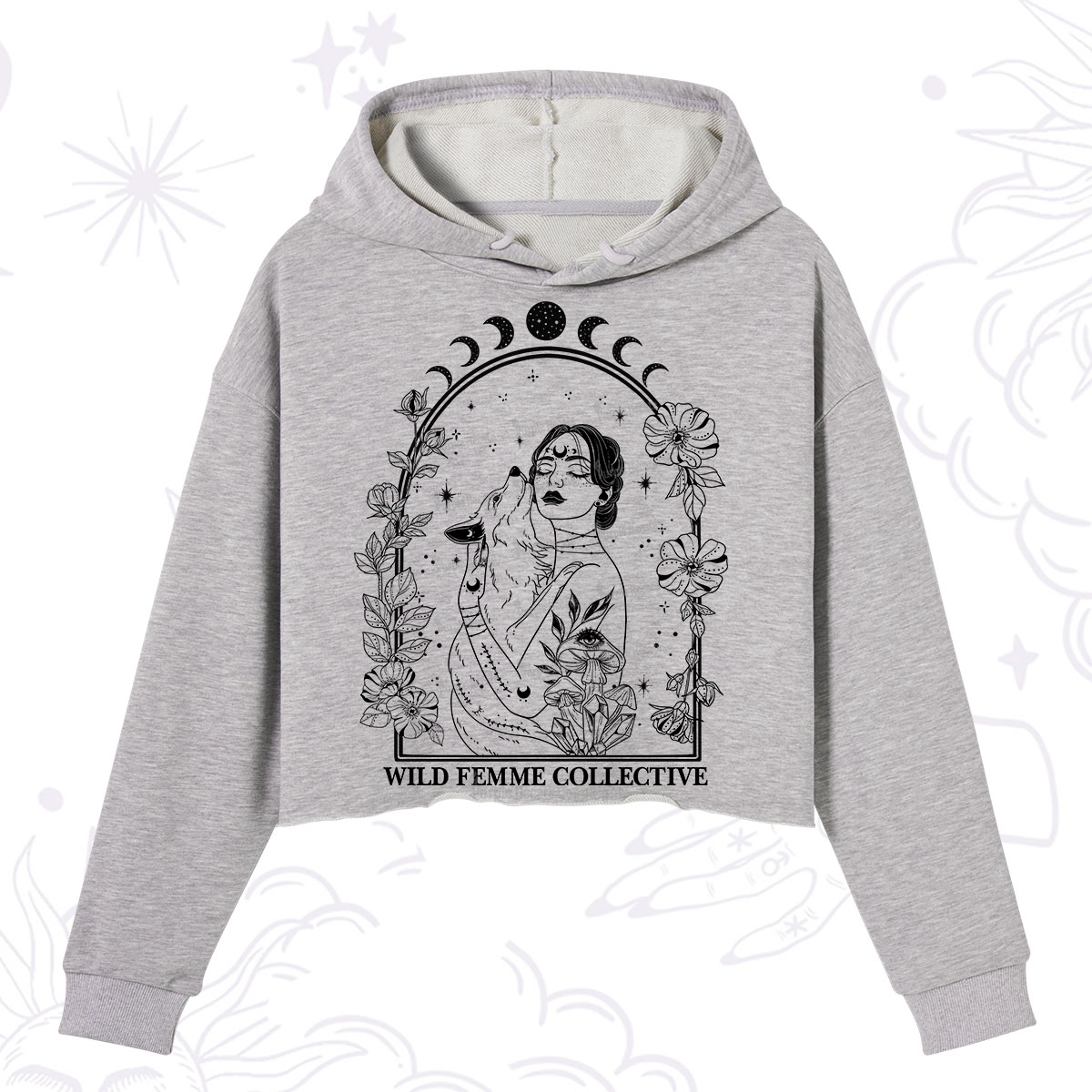 Purplehecate Wild Femme Collective Crop Hoodie