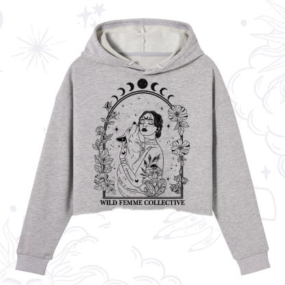 Purplehecate Wild Femme Collective Crop Hoodie