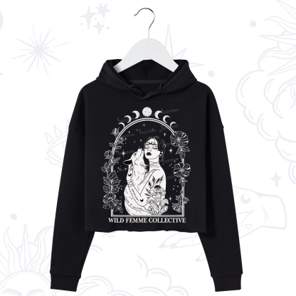 Purplehecate Wild Femme Collective Crop Hoodie