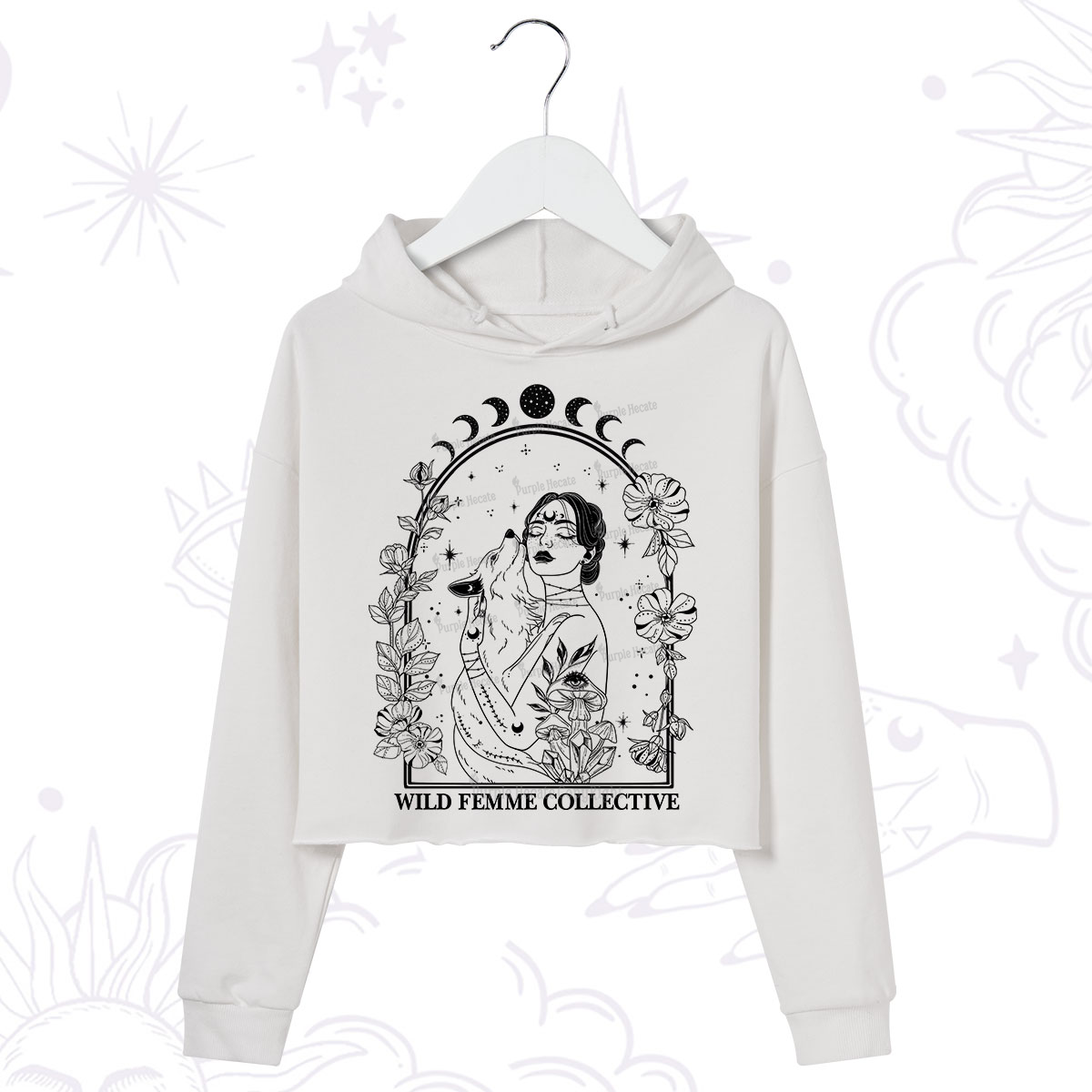 Purplehecate Wild Femme Collective Crop Hoodie
