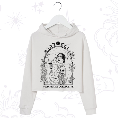 Purplehecate Wild Femme Collective Crop Hoodie