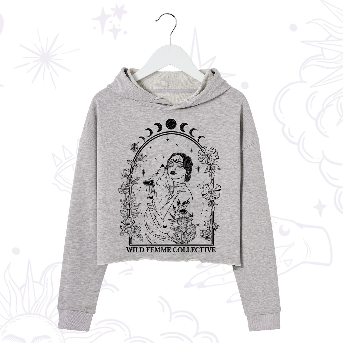 Purplehecate Wild Femme Collective Crop Hoodie