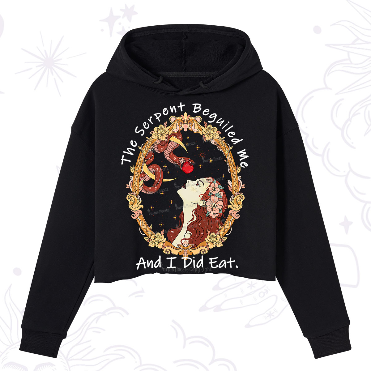Purplehecate The Serpent Beguiled Me, And I Did Eat Crop Hoodie