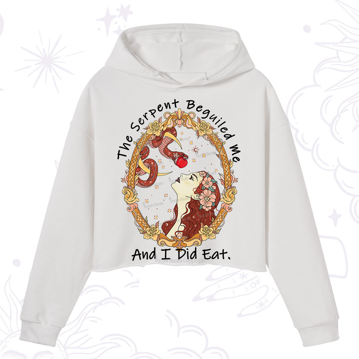 Purplehecate The Serpent Beguiled Me, And I Did Eat Crop Hoodie