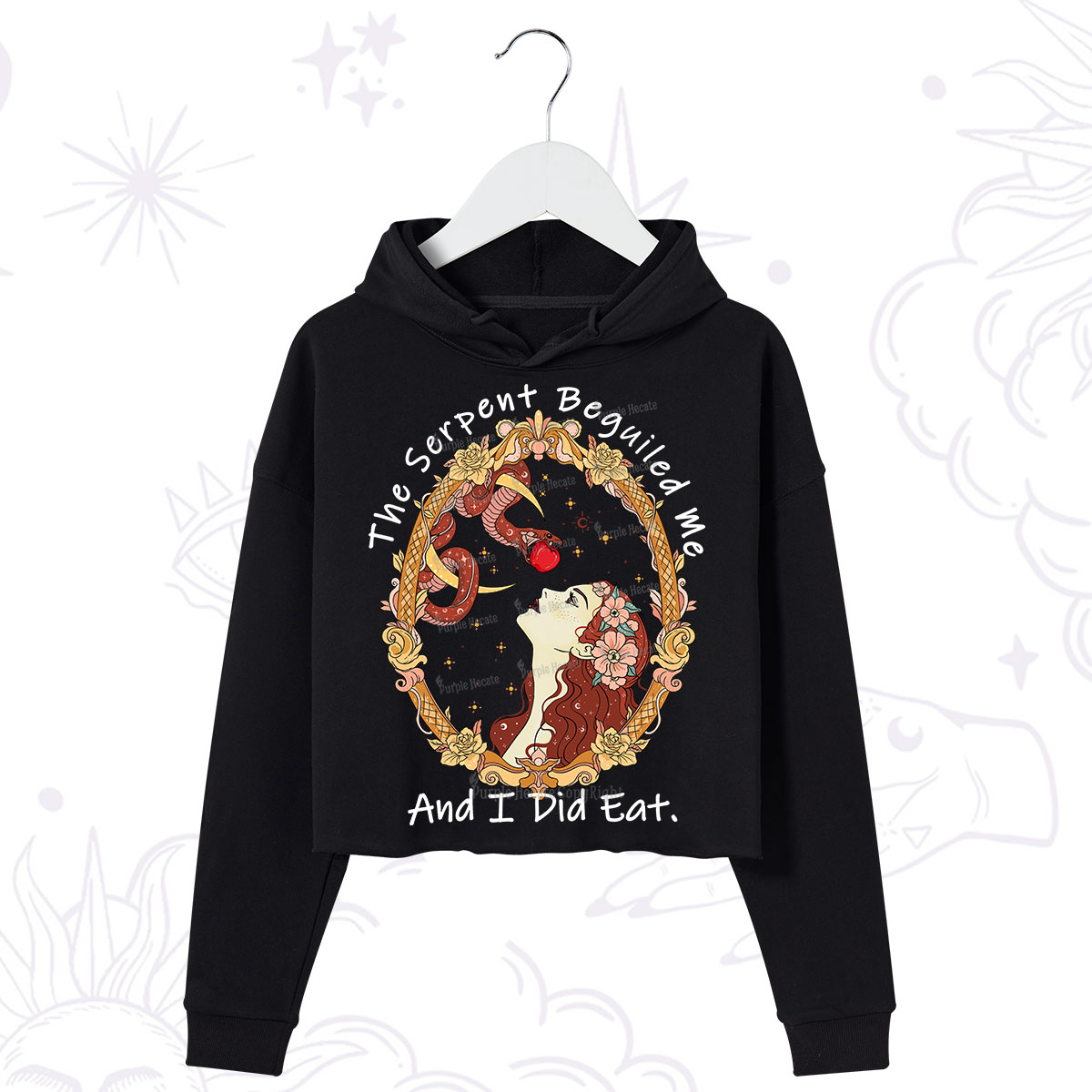 Purplehecate The Serpent Beguiled Me, And I Did Eat Crop Hoodie