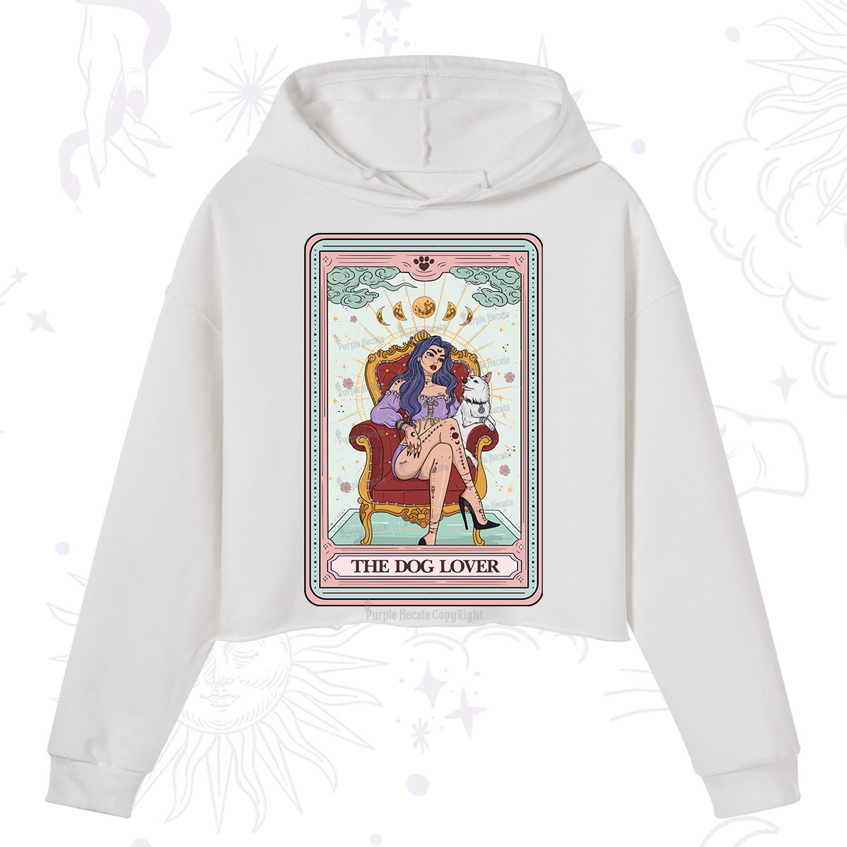Purplehecate The Dog Lover Tarot Crop Hoodie
