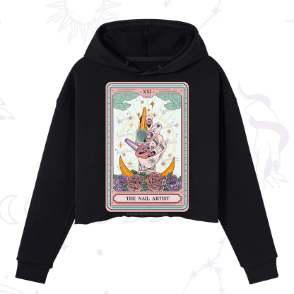 Purplehecate The Badass Nail Artist Tarot Crop Hoodie