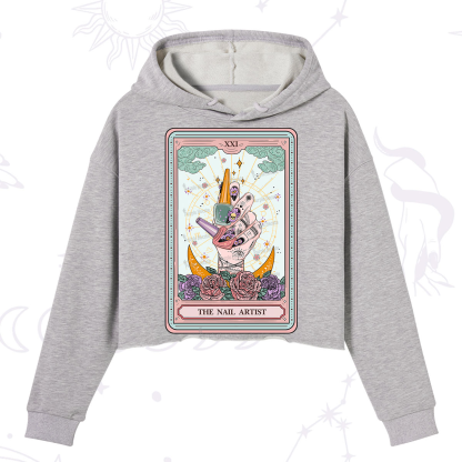 Purplehecate The Badass Nail Artist Tarot Crop Hoodie