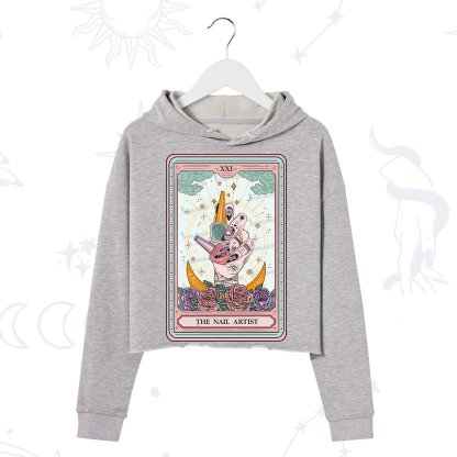 Purplehecate The Badass Nail Artist Tarot Crop Hoodie