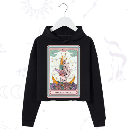 Purplehecate The Badass Nail Artist Tarot Crop Hoodie