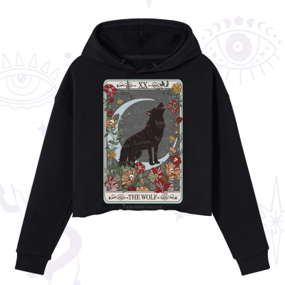 Purplehecate The Wolf Tarot Crop Hoodie